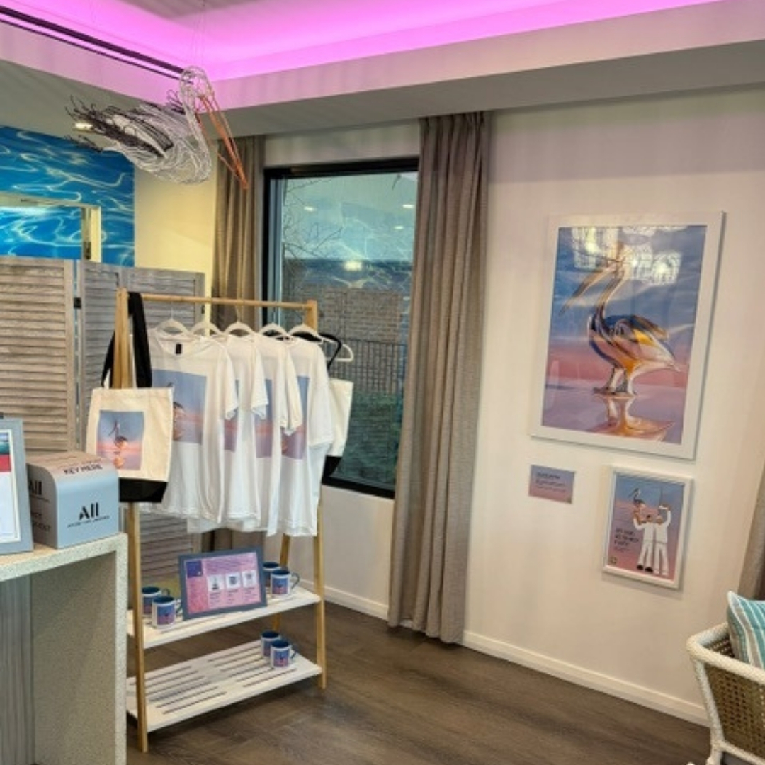 tshirts, mugs, tote bags available at our gift shop at reception