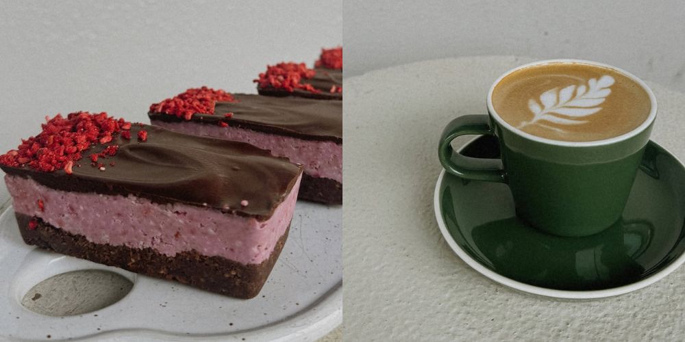 Freshly baked pastries, artisan coffee and handcrafted cakes at Flour & Co The Entrance, highlighting popular bakery treats and café favourites.